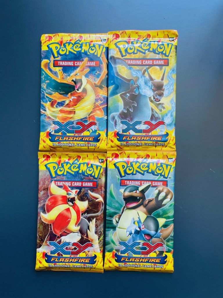 New Pokemon XY Flashfire 3-Card Mini Booster Packs Lot of 4 One of each Pack Art 